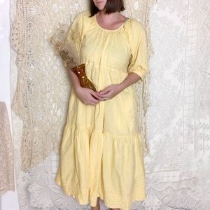 Vintage | yellow maxi ruffle dress